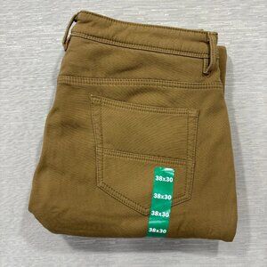 CAT Caterpillar Work Pants Mens 38 x 30 Brown Canvas Fleece Lined Insulated